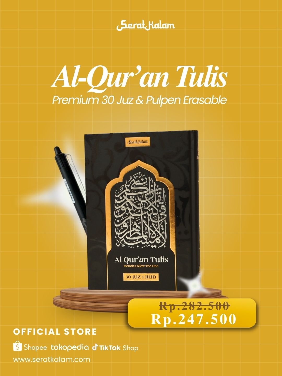 [BUNDLING MUHARRAM] Al-Quran Tulis Premium & Pulpen Bisa Dihapus Erasable Pen Paket Spesial